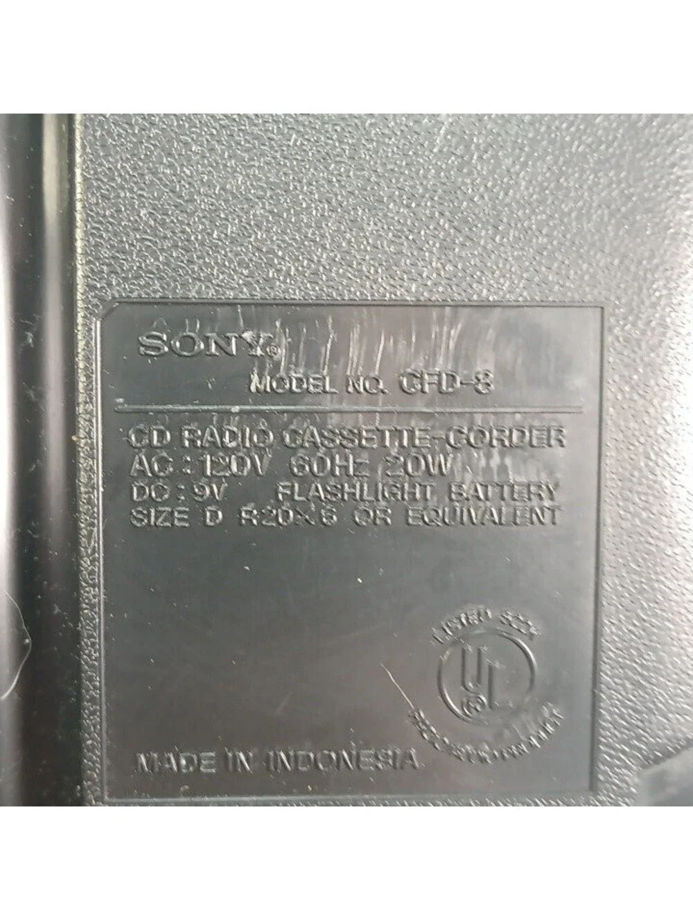 Sony CFD-8 Portable CD Radio Cassette-Corder Boombox Black Vintage